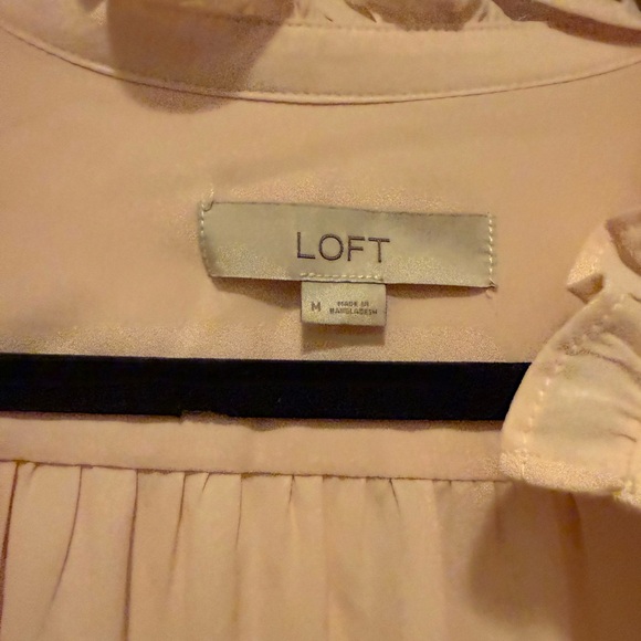 LOFT Soft Pink Ruffle Blouse - Picture 3 of 4